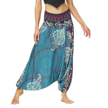 Women Causal Print Hippy Baggy Sari Wide Leg