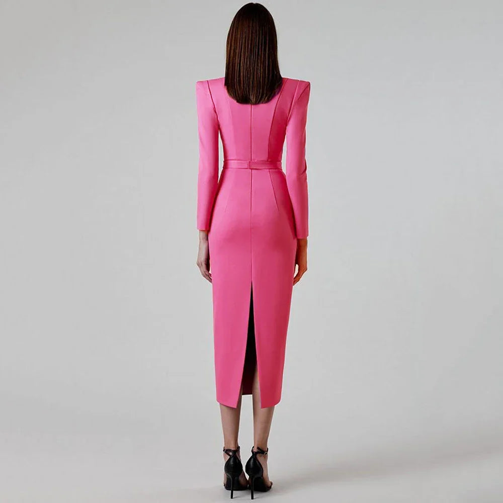 Women Elegant Bandage Dress New Sexy Bodycon Clothes