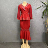 Women Evening Party Two Piece Dress Set Elegant