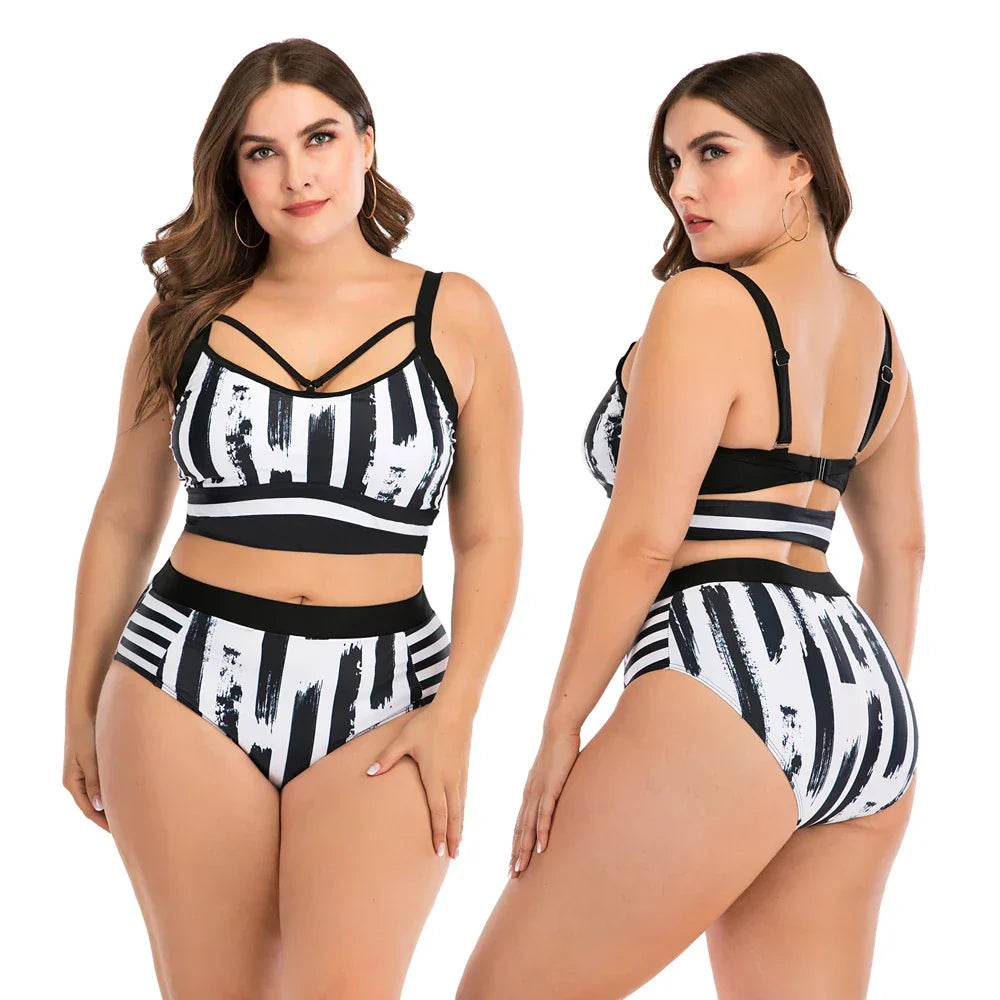 Women High Waist Bikinis Set Swimsuit Swimwear Big