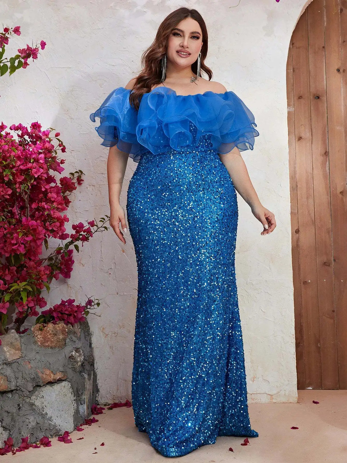 Women Party Dresses Fashion Strapless Mesh Splicing Elegant