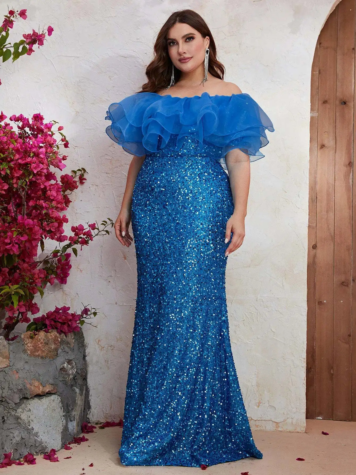 Women Party Dresses Fashion Strapless Mesh Splicing Elegant