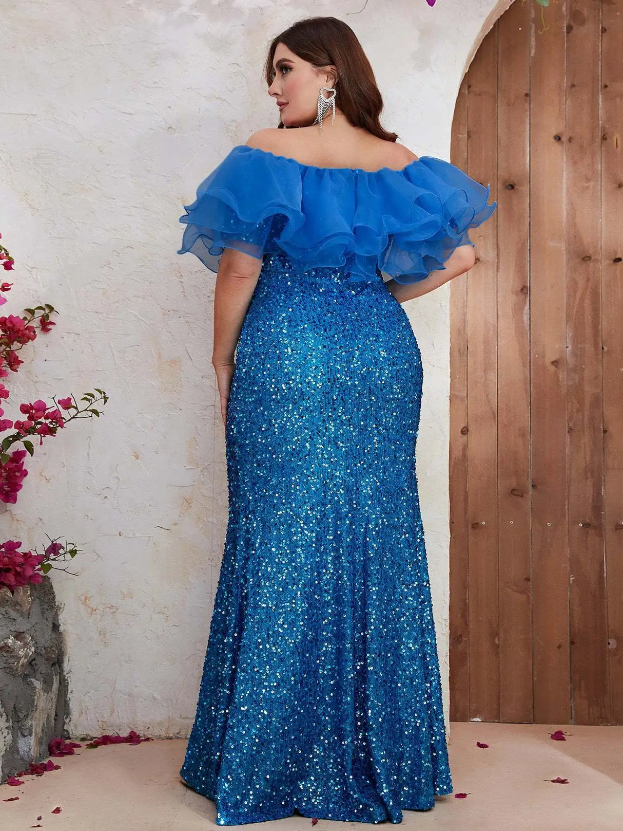 Women Party Dresses Fashion Strapless Mesh Splicing Elegant
