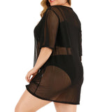 Women Sexy Sheer Cover-Up Dress See-Through Gauze Slim