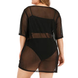 Women Sexy Sheer Cover-Up Dress See-Through Gauze Slim