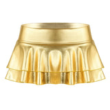 Women Shiny Metallic Low Rise Ruffled Pole Dance