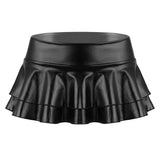 Women Shiny Metallic Low Rise Ruffled Pole Dance