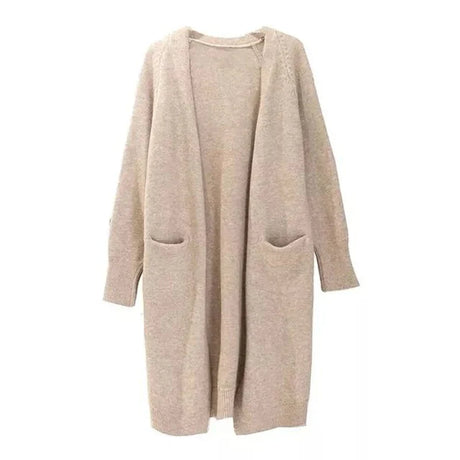 Women Solid Color Loose Thick Warm Sweater Cardigan