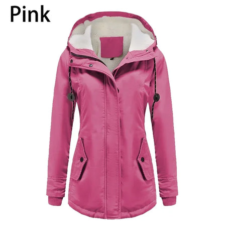 Women'S Autumn Winter Coat Warm Solid Plush Thickened