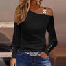 Women' Fashion Lace Knitted Long Sleeve Tunic T-Shirt