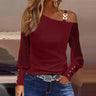 Women' Fashion Lace Knitted Long Sleeve Tunic T-Shirt