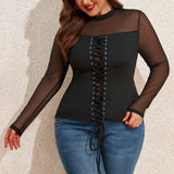 Women' Round Neck Autumn Pullover Solid Long Sleeve
