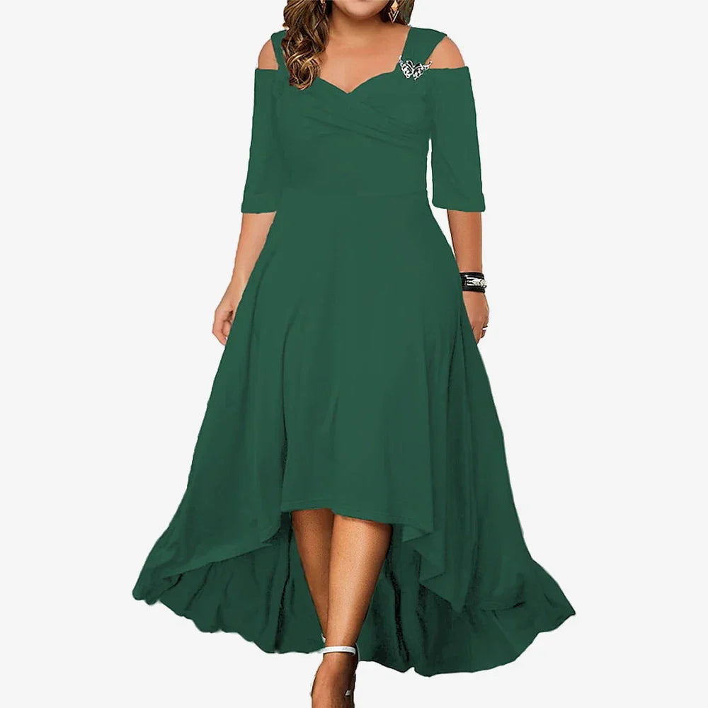Women' Solid Long Sleeve Knit Split Dress Ladies