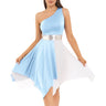 Womens Lyrical Dance Costumes One Shoulder Asymmetrical Color