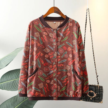 Womens Jacket Spring Autumn Casual Clothing Senior Cotton