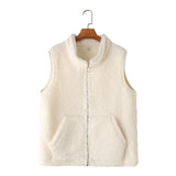 Womens Polar Fleece Vests Winter Casual Clothing Fashion