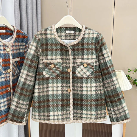 Womens Woollen Jacket Autumn Casual Clothing Fashion Chic