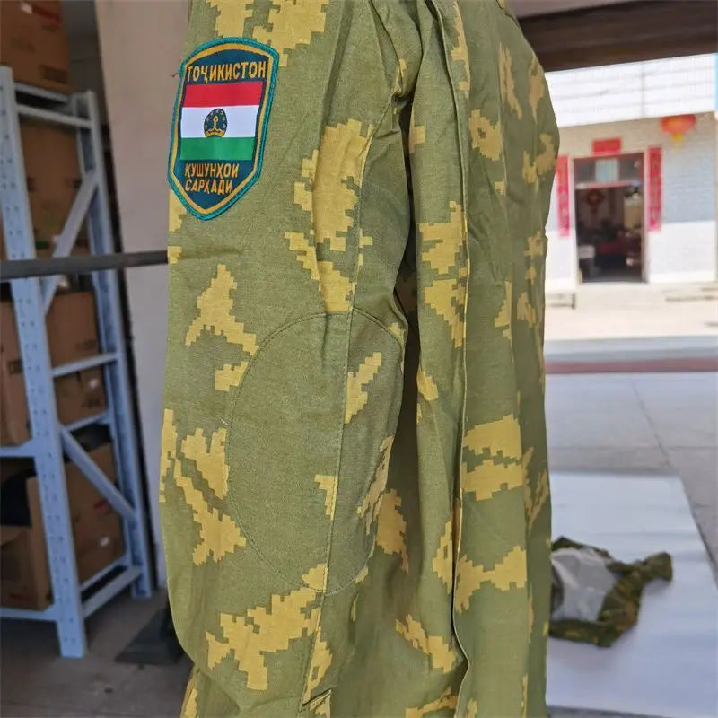 Yellow Flower Camouflage Uniform Tajikistan Military Suit Jacket