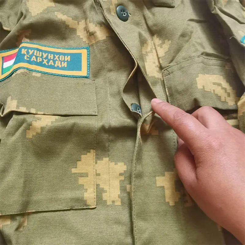 Yellow Flower Camouflage Uniform Tajikistan Military Suit Jacket
