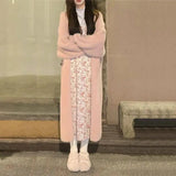 White Long Cardigan For Women Winter Clothes Knitted