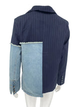 Yuerwang Spring Women Blazer Jacket Asymmetrical Denim Blazer